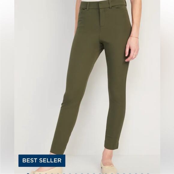 New Old Navy - High Rise Pixie Never Fade Green Ankle Pants Womens Plus 30 FLAW - Picture 1 of 10
